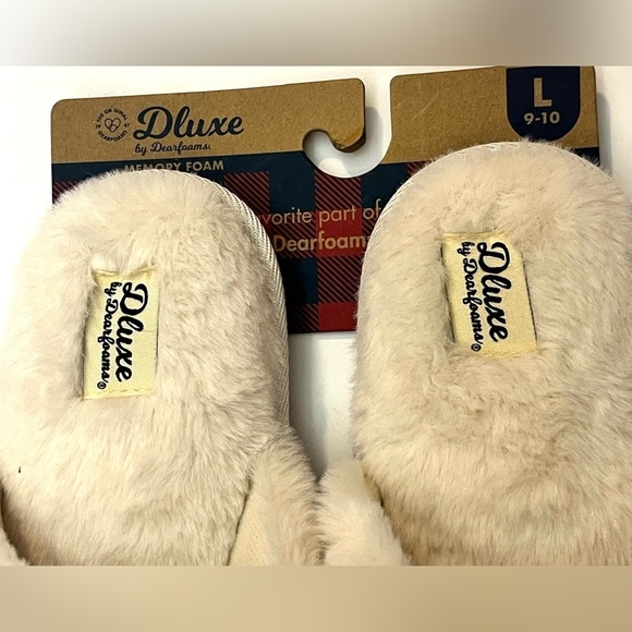 Dluxe by Dearfoams Plush Faux Fur “Super Mom” Slippers Size Large 9-10 - Picture 5 of 12